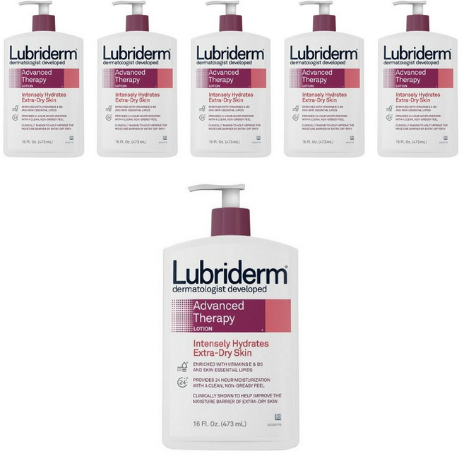 루브리덤 어드밴스드 테라피 로션 디플리 하이드레이트 엑스트라 드라이 스킨, 473ml, 6개