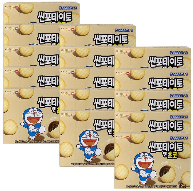 초키앤쿠키 도라에몽 씬 포테이토 앤 초코, 72g, 15개