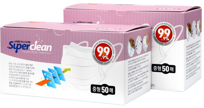 3Q 슈퍼클린 덴탈형 KF80 마스크 100매입(50매입 2EA), 2개, 흰색