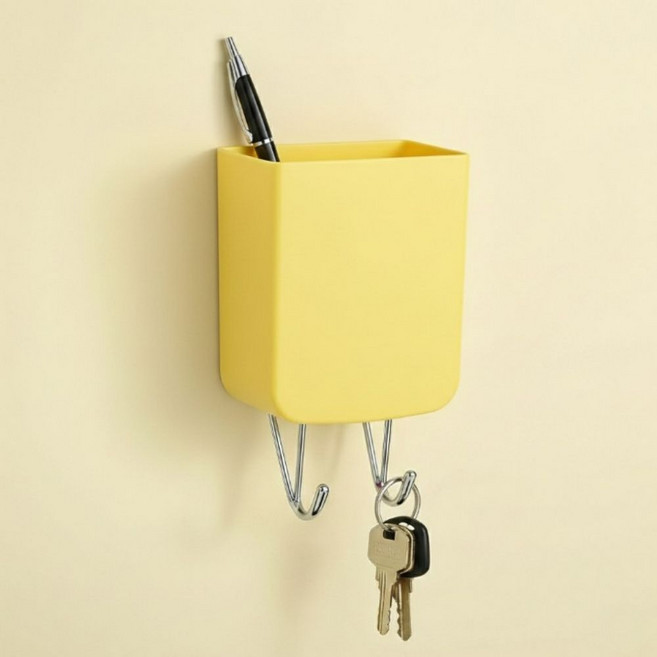 샤샤픽 무타공 자석 현관문 수납함, 1개, 주황