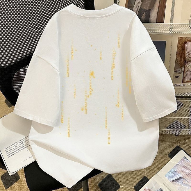 Toruva어린이 여름 루즈핏 반팔 티셔츠 트렌디 프린트 디자인14세 이상