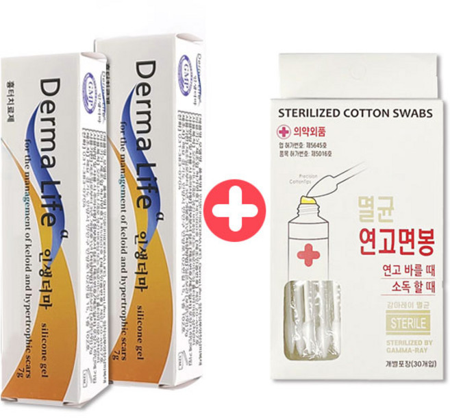 더마라이프 인생더마 겔 7g 2개 + 연고 면봉 30P 상처관리 피부 흉터 D, 1개