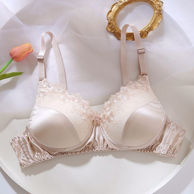 라오농 스틸 링이없는 양면 실크 브라 뽕나무 실크 레이스 브라 얇은 브래지어 편안한 통기성 원활한 속옷 +12Wwd8