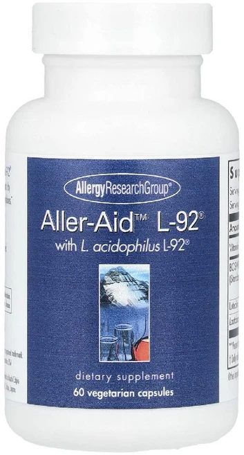 알러지리서치그룹 프로바이오틱스 L애시도필러스 함유 Aller-Aid L-92 베지 60정, Allergy Research Group Aller-A, 1개 - 쿠팡