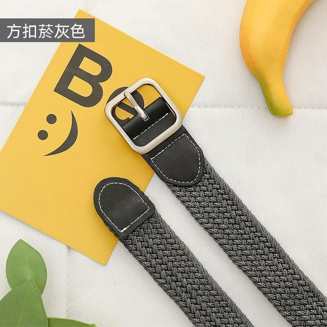 新款編織皮帶 免打孔設計 彈力舒適腰帶