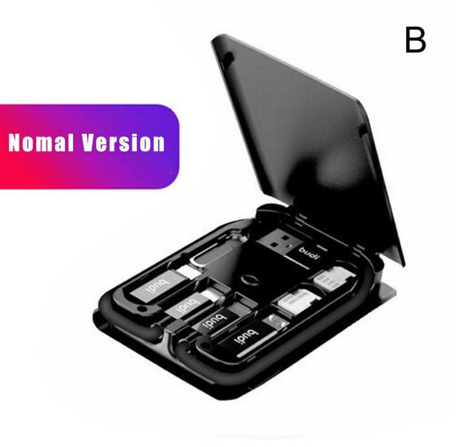 BUDI 다기능 스마트 어댑터 카드 저장 데이터 6 다중 케이블 케이블 SIM 메모리 유형 USB 케이블 카드 판독기 상자 TF 키트 S3S6, 유형 2B, 한개옵션1, 하나