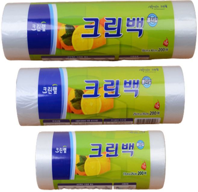 200매 크린백 위생롤백 위생팩 일회용비닐 대 중 소, 1개