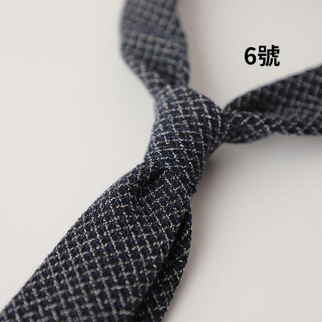 男士簡約 6CM 窄版復古肌理感休閒領帶 仿針織紋理 紅色 黑色