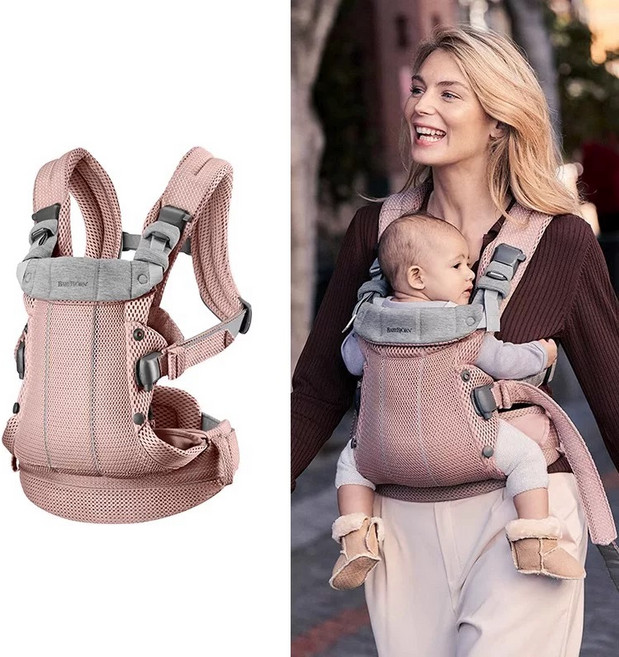 베이비뵨 캐리어 하모니 3D 메쉬 아기띠 중국내수용, 더스티 핑크