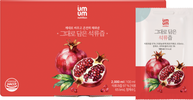 움움 그대로 담은 석류즙, 100개, 100ml