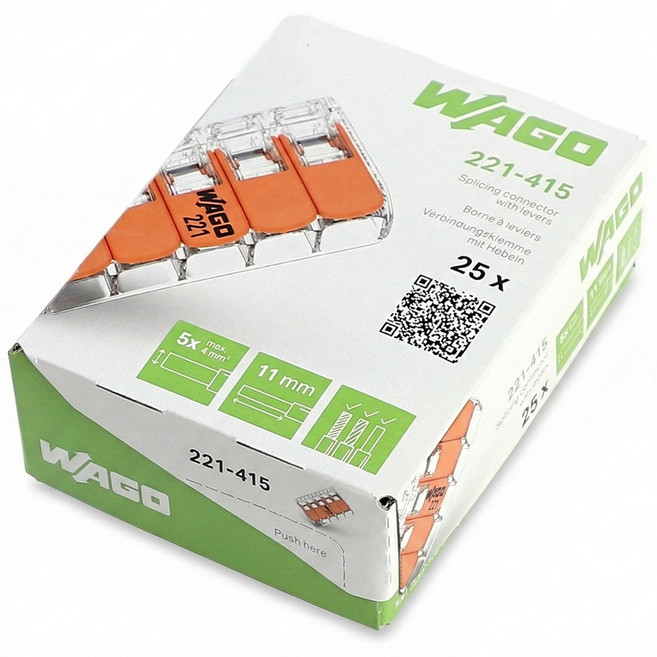와고커넥터 221-415 5P 전선 연결 전기자재, 25개