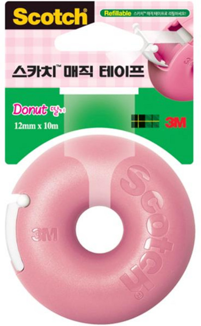 스카치 매직 테이프 펜시 디스펜서 도넛, 딸기, 5개