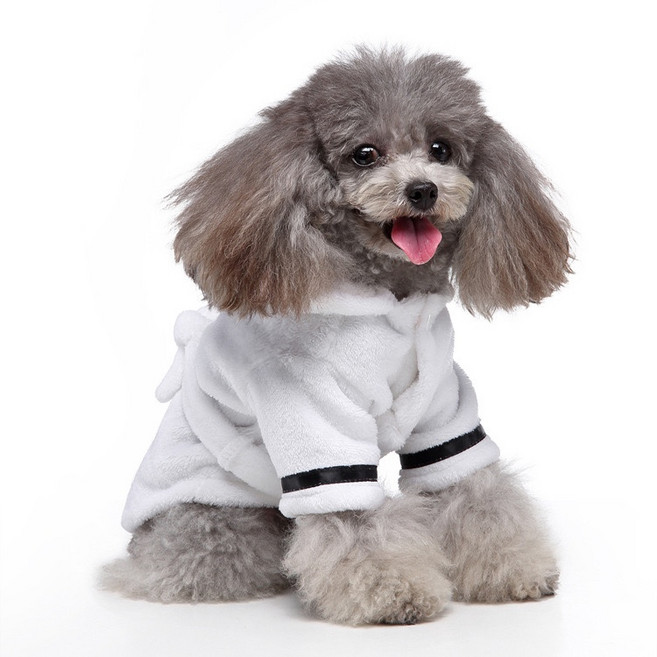 도그월드 강아지 고양이 샤워가운 4color, 화이트, 1개