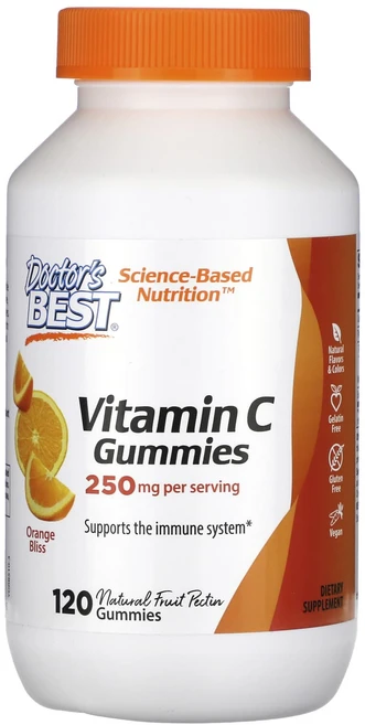 Doctor's Best 비타민C 구미젤리 오렌지 블리스 250mg 구미젤리 120개(구미당 125mg), DoctorsBest비타민C구미젤리오렌지블리스250mg, 1개, 120정 - 쿠팡