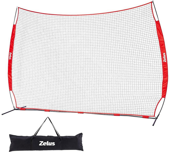 12x9피트 / 16x10피트 바리케이드 백스톱 네트 볼 스포츠 배리어 야구 소프트볼 라크로스 축구 농구 등을 위한 연습 네트, 12x9 ft - Red, 1개