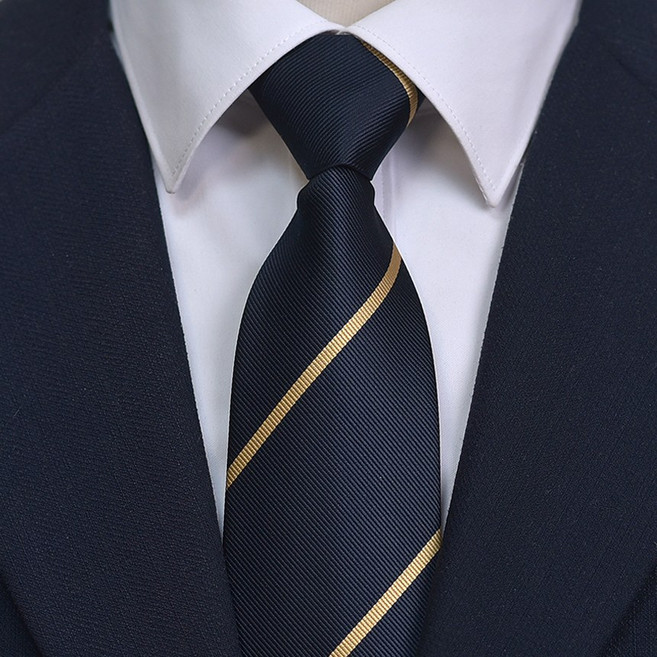 어버너 자동넥타이 지퍼 와이드 스트라이프 넥타이