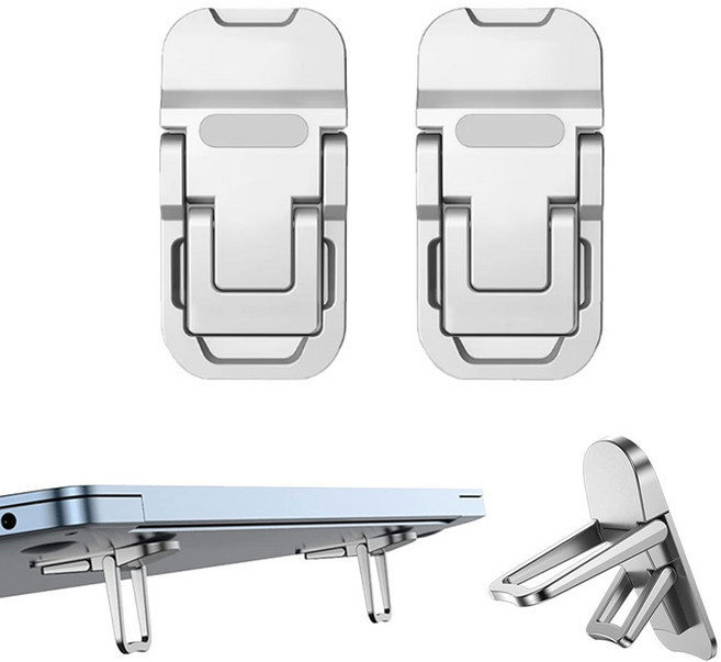 노트북 스탠드 지지 휴대용 2단 각도조절 거치대/ 노트북 태블릿 휴대폰/ 2개세트, 실버
