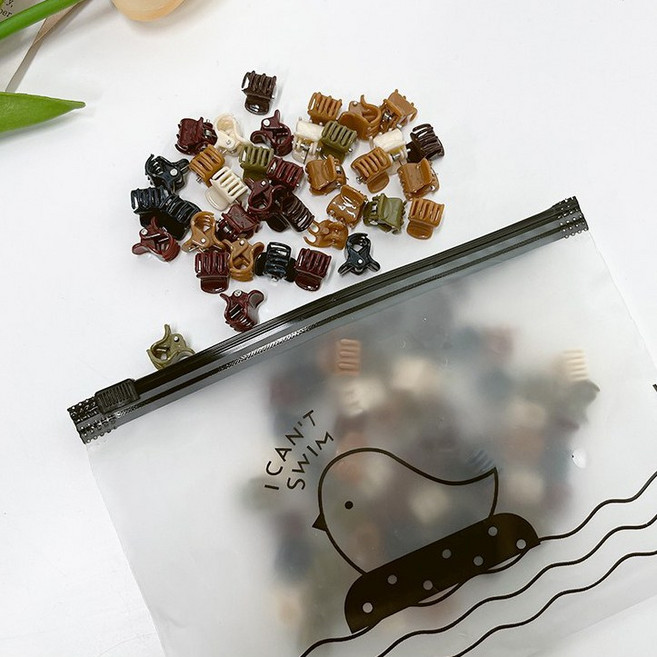 미다미 대용량 기본 미니 집게핀 앞머리 고정핀 100p 지퍼백 세트