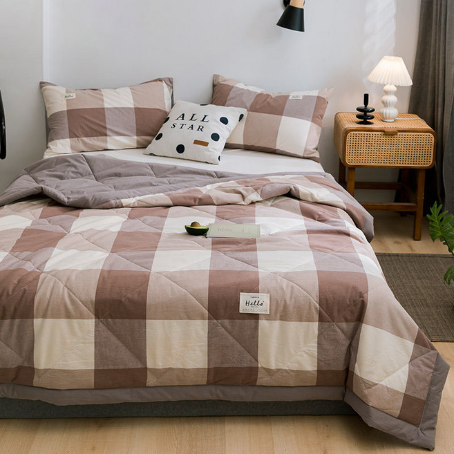 순면여름 워싱 양면 항균 차렵이불 홑이불, 브라운