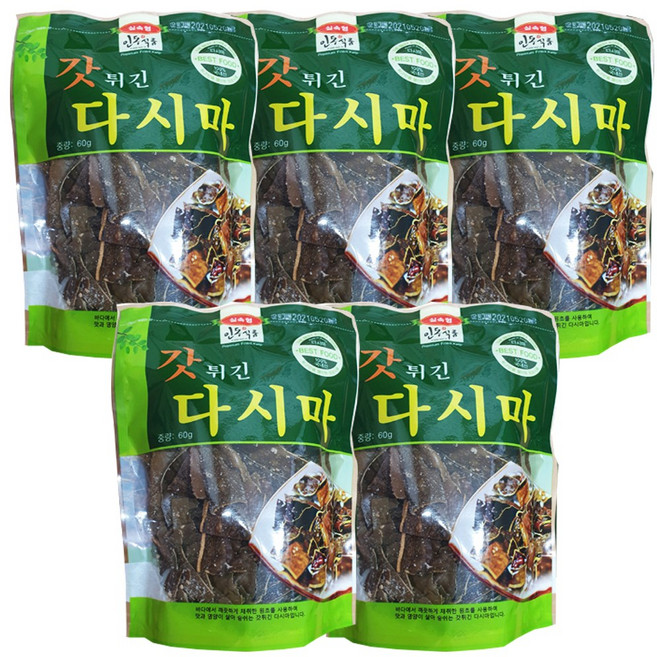 소포장 인동식품 다시마튀각, 5개, 60g