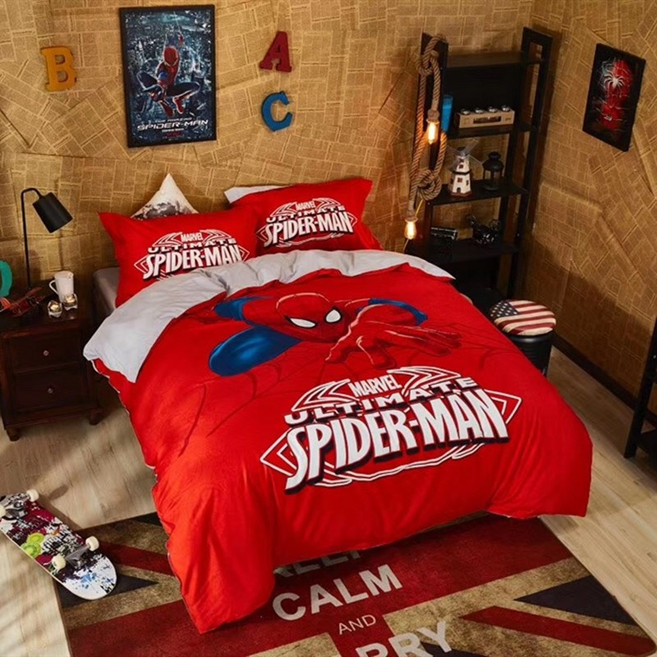 스파이더맨 이불 커버 세트 순면 어벤져스 토르 아이언맨, 밴딩장착형, K