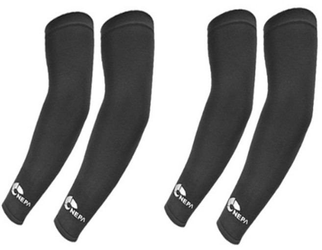 네파 1+1 쿨토시 팔토시 심리스 여름 자전거 골프 낚시 블랙 화이트, 2개