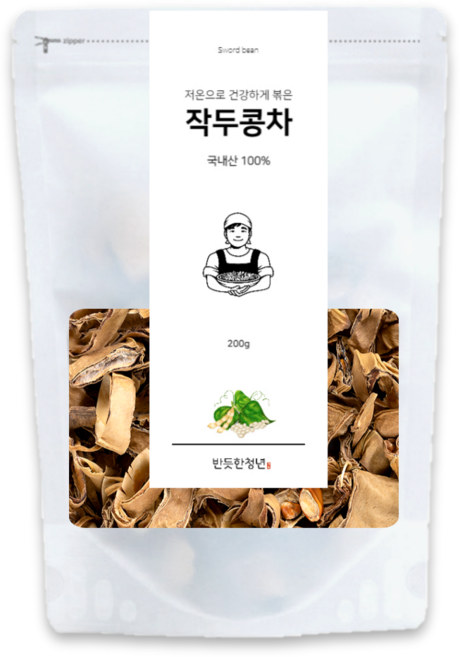 반듯한청년 국산 볶은 작두콩 차 세척 건조 햇 말린 것, 200g, 1개입, 1개
