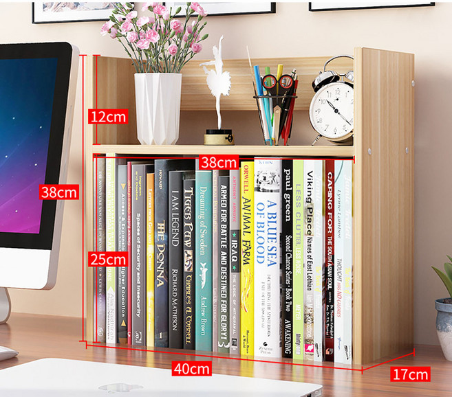 뉴타임즈13 다용도 작은 책꽂이 학생용 책상 위에 베이직 미니사이즈 키높이 수납 침실 부엌 선반 XT10 A28, 02 QHTS 2층, 1단