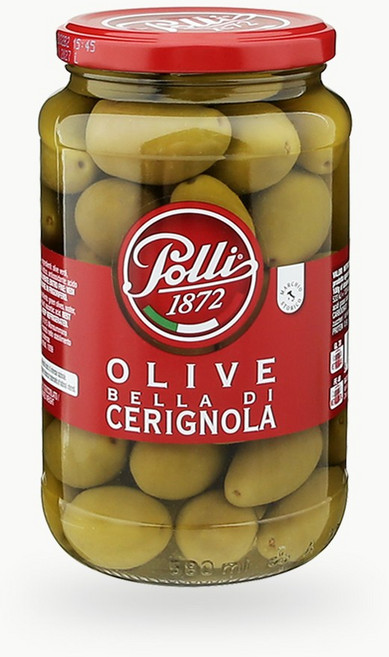폴리 자이언트 그린 올리브 홀 절임 병조림 벨라 디 체리뇰라 와인안주, 565g, 1개