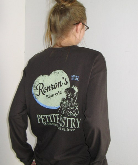 RONRON HEART PASTRY OVER FIT LONG SLEEVE 차콜