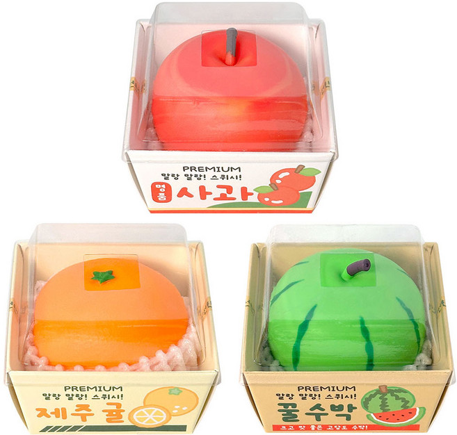 과일 말랑이 3종1세트 스퀴시 주물럭 말랑모찌 스트레스해소