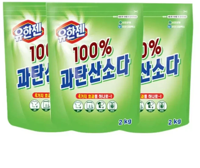 유한젠 과탄산소다 2kgx3개 나트륨표백제 세제 가루 세탁 보조제 찌든때제거 찌든 얼룩, 1개