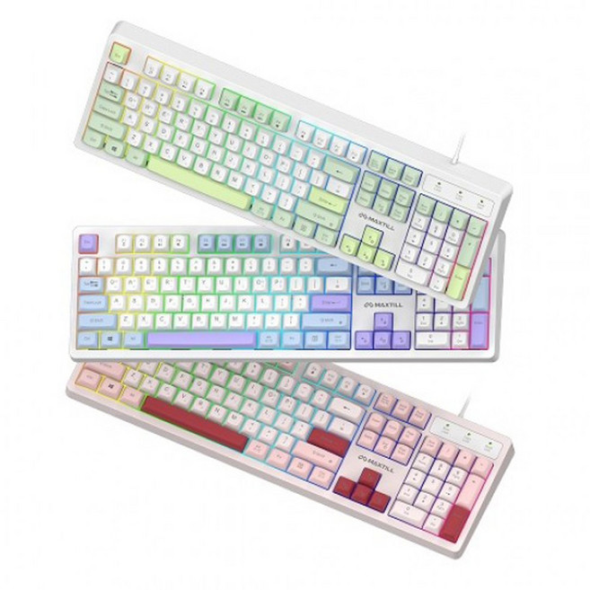 맥스틸 GM-KM1U LED 멤브레인 유선 키보드, 블루