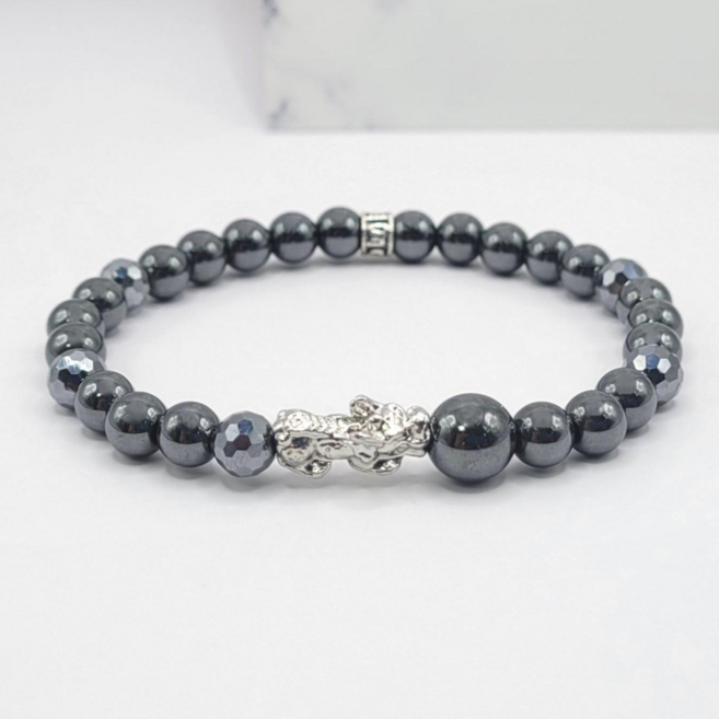 재물부 비휴 헤머타이트 테라헤르츠 6mm 진언 염주 건강 팔찌 행운 불교 여자 남자 동경스톤