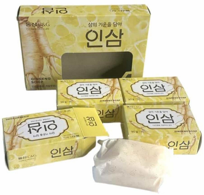 인삼비누 4개 얼굴비누, 동산 삼의 기운을 담아 인삼비누4개입, 90g