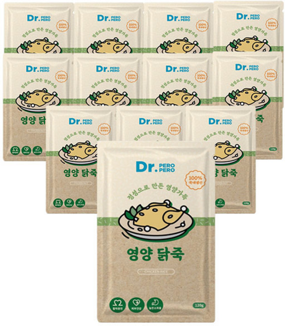 닥터페로 생후 6개월 이상 강아지 영양죽 보양식, 닭고기, 120g, 12개