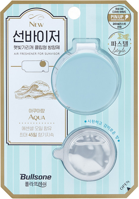 불스원 뉴 선바이저 차량용 방향제 아쿠아, 1개