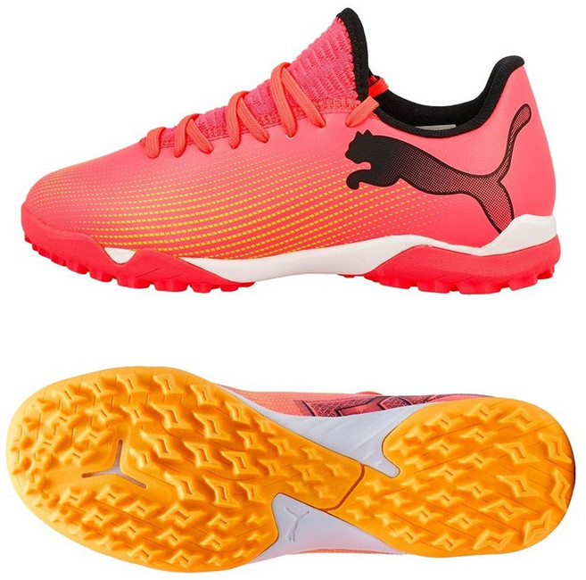 푸마 쥬니어 퓨쳐7 플레이 TT + MID 키즈 축구화 풋살화 레드 오렌지