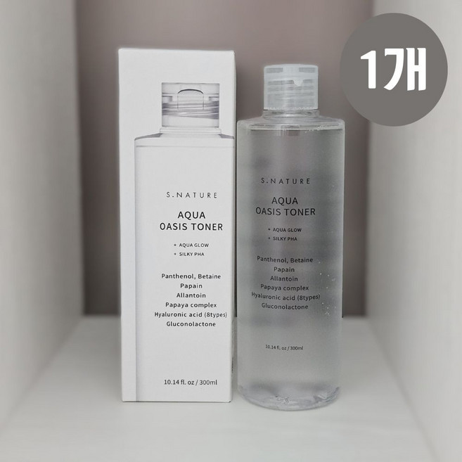 [정품] + 에스네이처토너 에스네이처 아쿠아 오아시스 토너 300ml 1개 만능토너 겨울철 수분광 촉촉한 속건조 속보습 피부당김 수분팩 토너팩