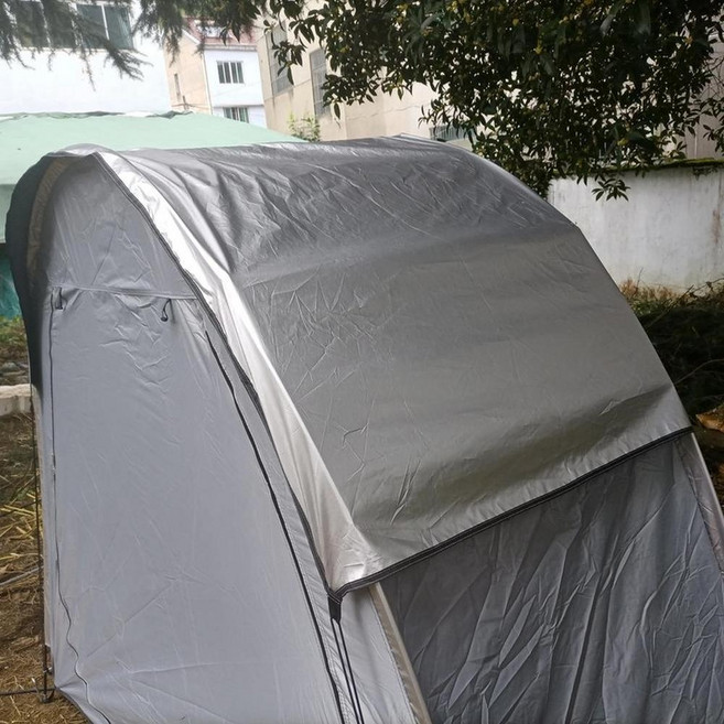 어두운 회색 자전거 텐트 보관 창고 창문 야외 실버 코팅, 1개