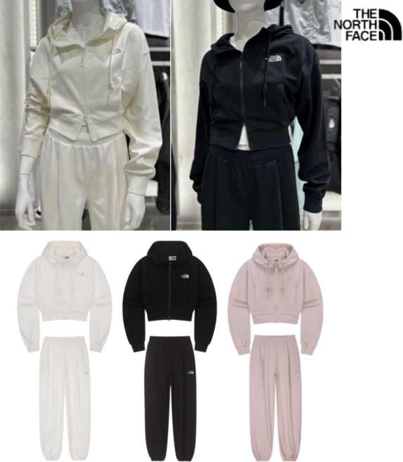 (매장)노스페이스 THE NORTH FACE [국내정품] 노스페이스 트레이닝 셋업 여성용 후드 자켓 조거 팬츠 한벌 상하의 세트 단품 169953