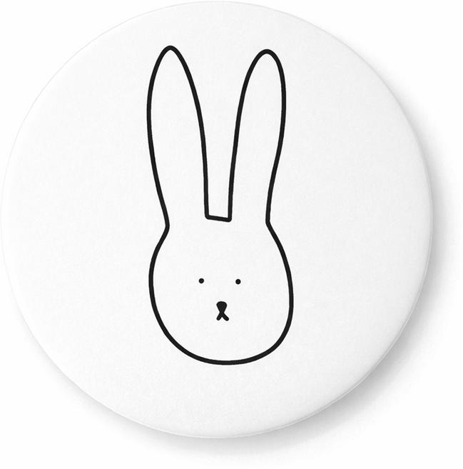 oood 미니손거울 원형 휴대용 거울, 화이트, 2개, RABBIT