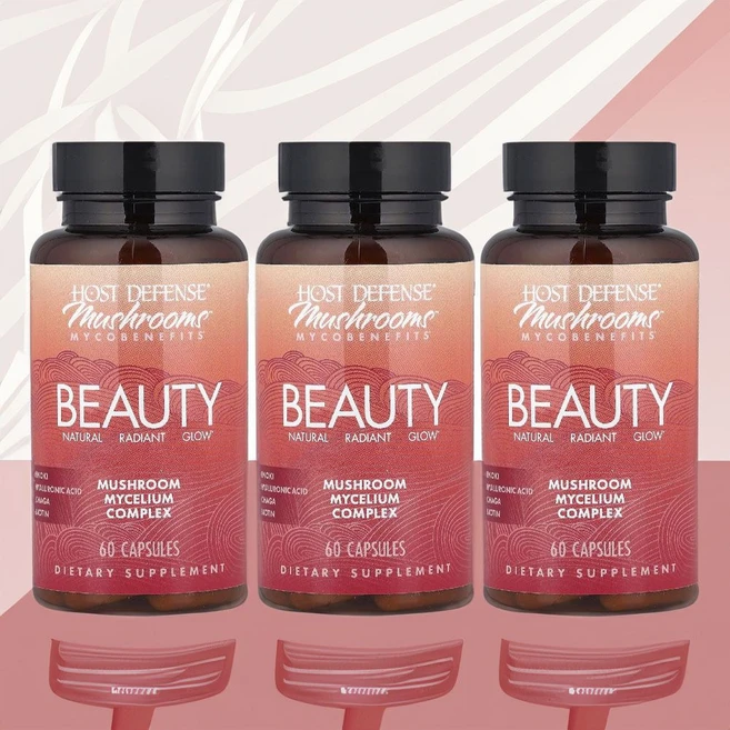 호스트 디펜스 영지 차가 버섯 추출물 비오틴 먹는 히알루론산 60캡슐 3병, 60정 - 쿠팡