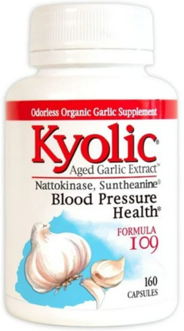 Kyolic Aged Garlic Extract 109 Blood Pressure Health 키올릭 에이지드 갈릭 엑스트랙트 블러드 프레셔 헬씨 160캡슐, 160 Count, 160정, 1개 - 쿠팡
