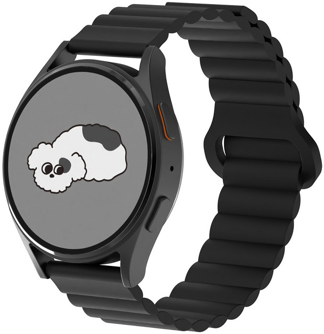 아이메이드잇 갤럭시워치 호환 실리콘 마그네틱 스트랩 밴드, 블랙