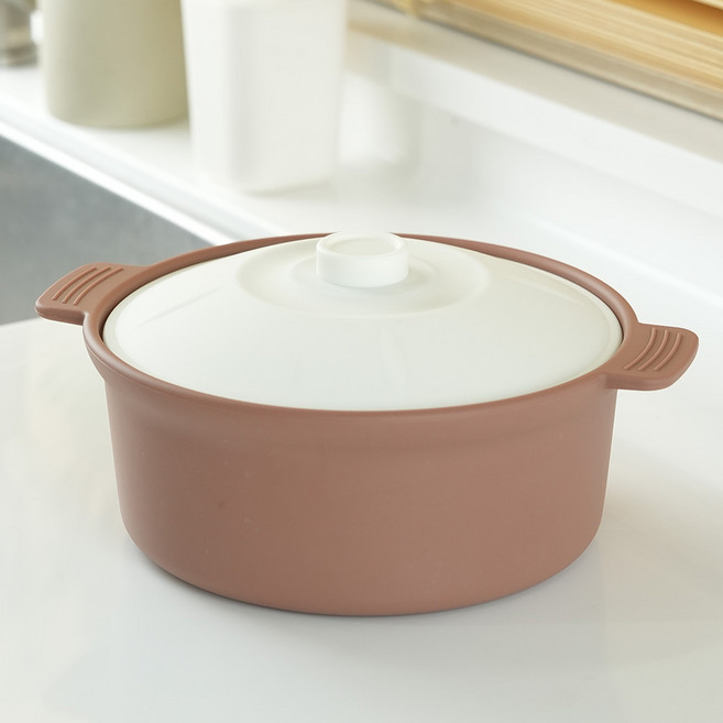 소노리떼 국산 실리콘 계란찜기 원형 특대형 대용량 1500ml, 1개, 아몬드브라운 화이트