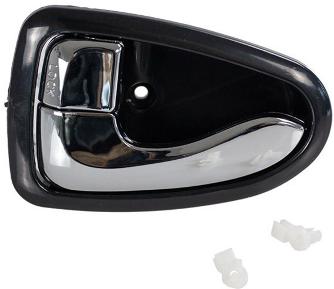 자동차 2000 호환 2002 베르나 핸들 8262025000 2001 현대 크롬 손잡이 2003 인테리어 2006 2005 블랙 엑센트 도어 2004 내부, Chrome Left, 1개