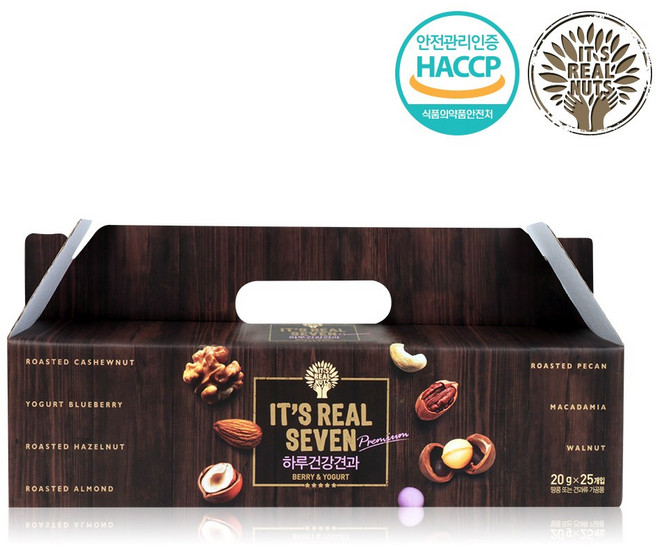 [리얼넛츠]리얼세븐 하루건강견과 프리미엄 1박스20g 25봉 / 총 25봉, 20g, 1개