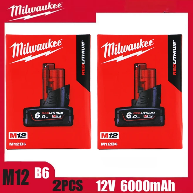 12V 충전식 배터리 정품 밀워키 M12 5Ah/5AhXC 무선 공구 48-11-2402 48-11-2411 배터리 48-11-2401 MIL-12, 08 M12 6AX2, 01 CHINA