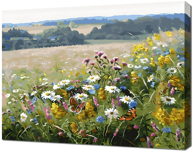 에코솔 셀프페인팅 에이번리 마을 들꽃핀 언덕 DIY 풍경화그리기 40 x 50 cm, 28색, 1개